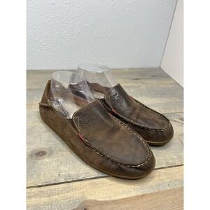 Olukai Women's Nohea Nubuck Brown Slip-On or Slide Loafer Shoe Slipper Sz 9
